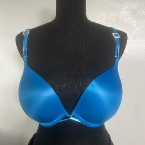 Blue Victoria’s secret push up bra with bling strap